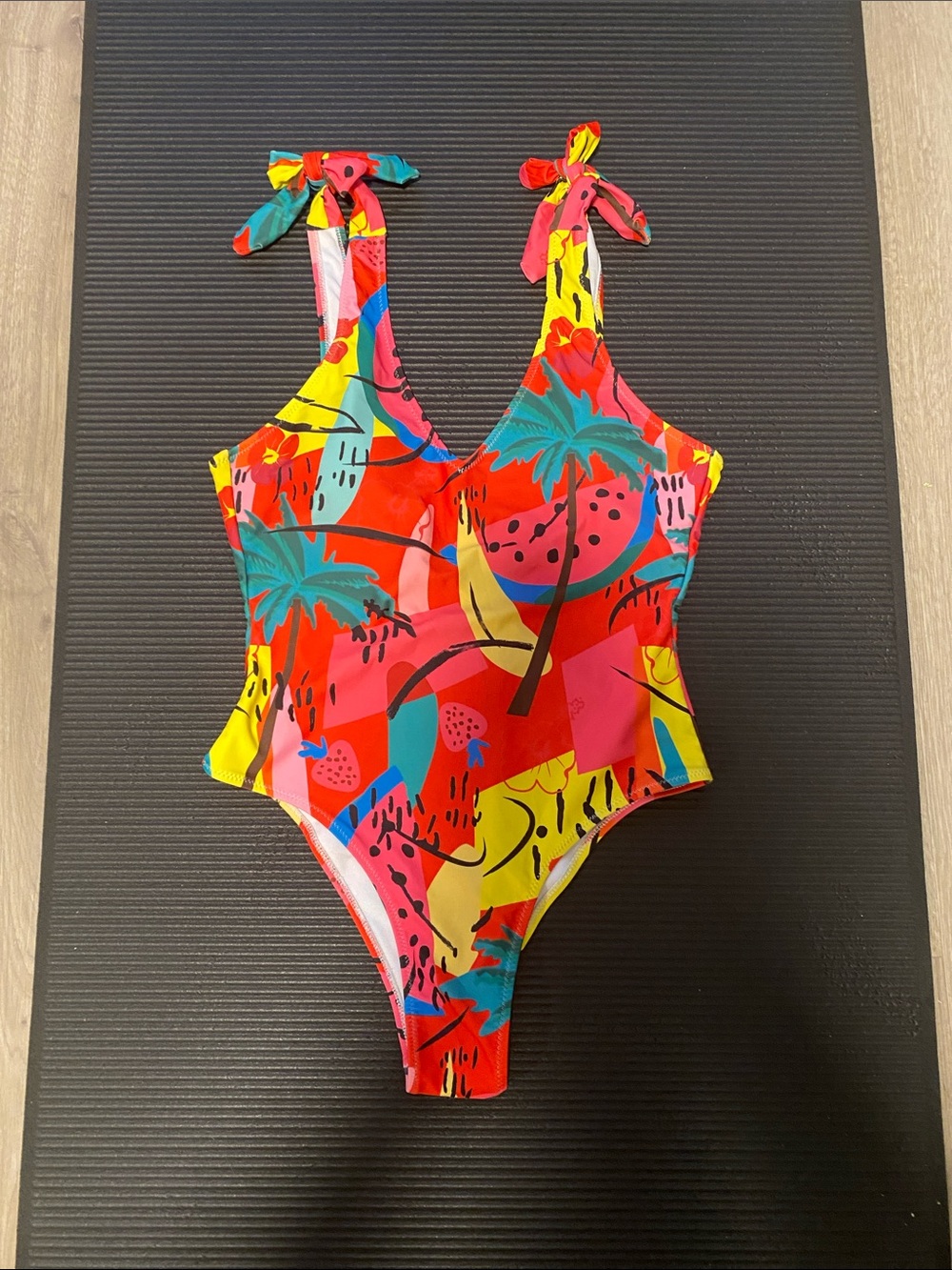 Women’s Tropical Print One-Piece Swimsuit - Bright Multicolor